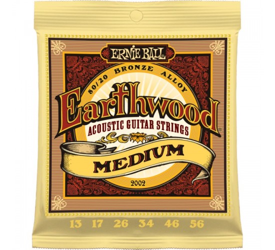 Ernie Ball 2002 струны для акуст.гитары Earthwood 80/20 Bronze Medium (13-17-26-34-46-56)