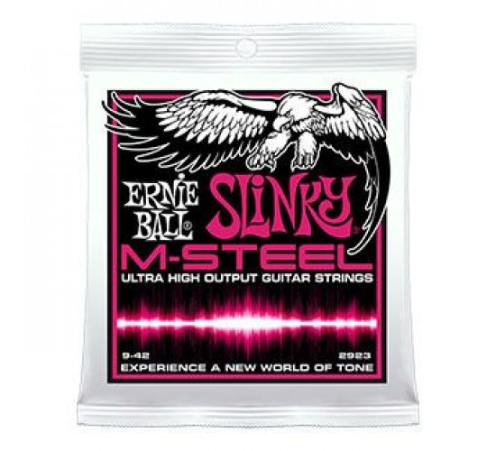 Ernie Ball 2923 струны для эл.гитары M-STEEL Super Slinky (9-11-16-24w-32-42)