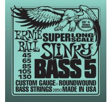 Ernie Ball 2850 струны для 5-cтрунной бас-гитары Nickel Wound Bass Super Long Scale Slinky 45-130