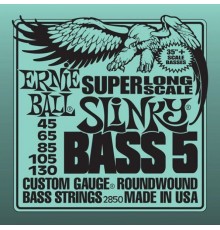 Ernie Ball 2850 струны для 5-cтрунной бас-гитары Nickel Wound Bass Super Long Scale Slinky 45-130