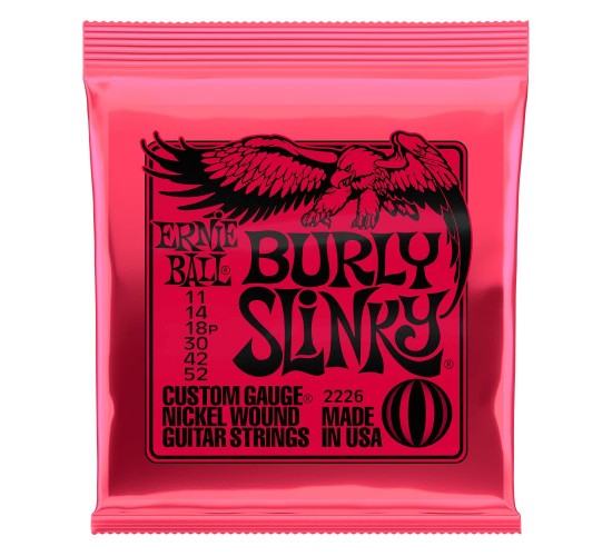 Ernie Ball 2226 струны для электрогитары Nickel Wound Burly Slinky (11, 14, 18p, 30, 42, 52)