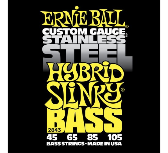 Ernie Ball 2843 струны для бас-гитары Stainless Steel Bass Hybrid Slinky (45-65-85-105)