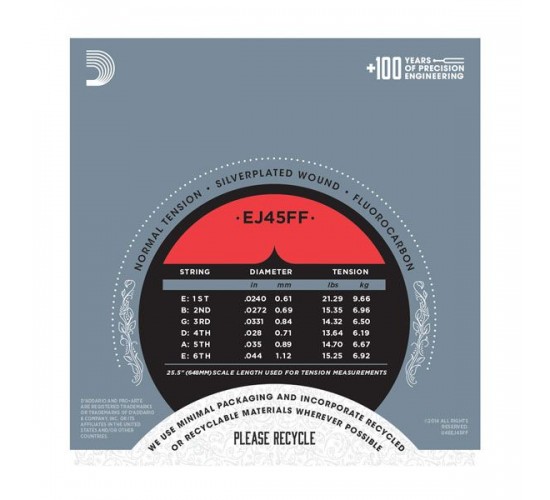 D'Addario EJ45FF Pro-Arte Carbon Комплект струн для классической гитары, нормальное натяжение