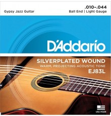 D'Addario EJ83L Gypsy Jazz Комплект струн для акустической гитары, шарики на концах, Light, 10-44