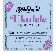 D'Addario EJ87C Набор 4 струны для концертного укулеле (.025, .033, .040, .029)