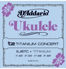 D'Addario EJ87C Набор 4 струны для концертного укулеле (.025, .033, .040, .029)