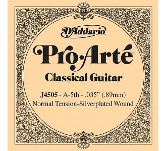 D'Addario J4505 Pro-Arte Отдельная 5-ая струна для классической гитары, нейлон, посеребренная, норма