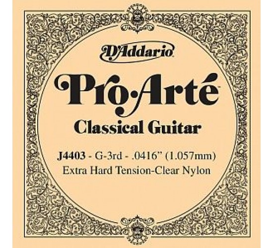 D'Addario J4403 Pro-Arte Отдельная 3-я струна для классической гитары, нейлон, оч. сильное натяжение