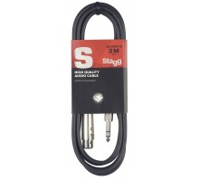 Stagg SAC3PSXF DL профессиональный микрофонный шнур XLR (F) -стерео джек 1/4 ",серия DELUXE, 3 метра