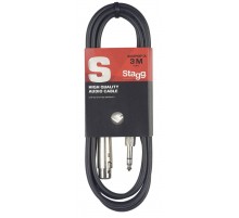 Stagg SAC3PSXF DL профессиональный микрофонный шнур XLR (F) -стерео джек 1/4 ",серия DELUXE, 3 метра