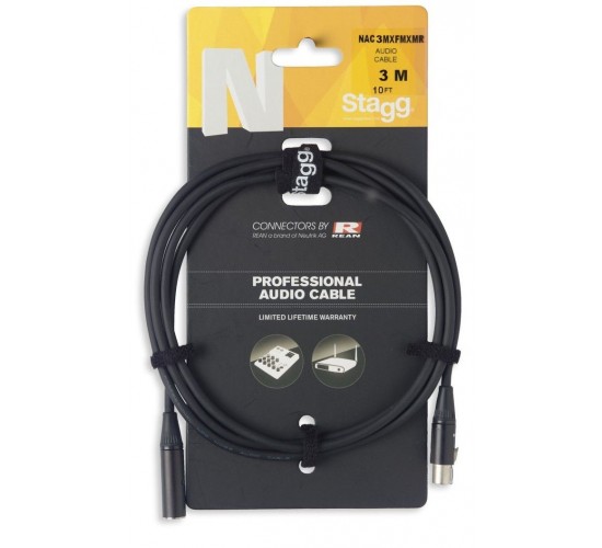 Stagg NAC3MXFMXMR аудио кабель мини XLR - мини XLR, 3 м, черный