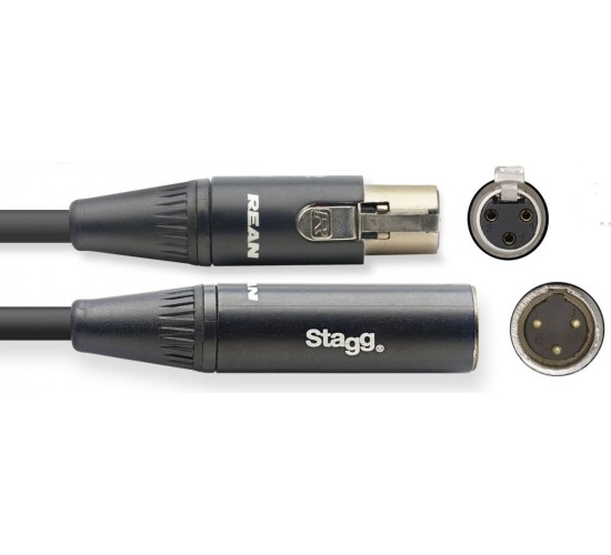 Stagg NAC3MXFMXMR аудио кабель мини XLR - мини XLR, 3 м, черный