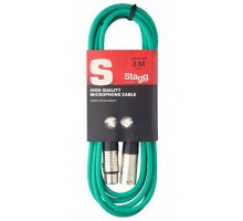 Stagg SMC3 CGR микрофонный шнур, xlr-xlr, длина 3 метра, цвет зеленый