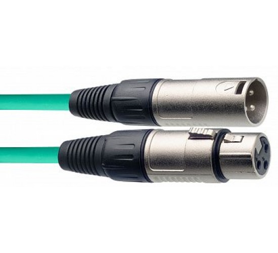 Stagg SMC3 CGR микрофонный шнур, xlr-xlr, длина 3 метра, цвет зеленый