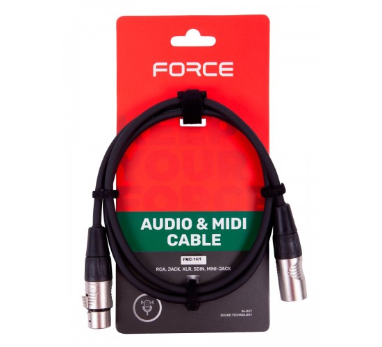 Force FMC-14/1 шнур микрофонный XLR (F) - XLR (M),  длина 1м.