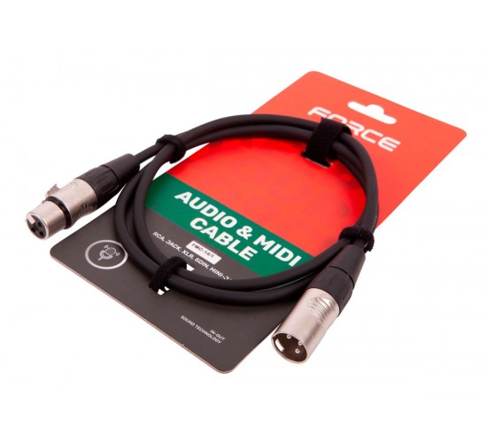 Force FMC-14/1 шнур микрофонный XLR (F) - XLR (M),  длина 1м.