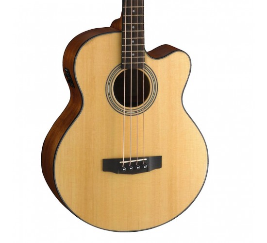Cort SJB5F-NS Acoustic Bass Series электроакустическая бас-гитара, с вырезом, цвет натуральный