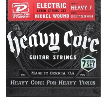 Dunlop DHCN1060-7 Heavy Core Комплект струн для 7-струнной электрогитары, никелированные, 10-60