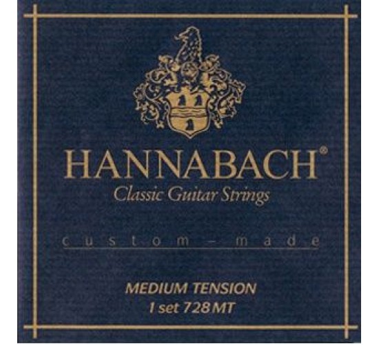 Hannabach 728MT Custom Made Black Комплект струн для классической гитары, среднее натяжение