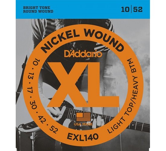 D'Addario EXL140 XL NICKEL WOUND Струны для электрогитары Light Top/Heavy Bottom 10-52