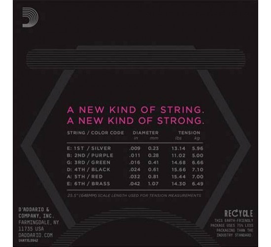 D'Addario NYXL0942 Комплект струн для электрогитары, никелированные, Super Light, 09-42
