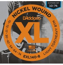 D'Addario EXL140-8 NICKEL WOUND Струны для 8-струнной электро-гитары Light/Heavy 10-74
