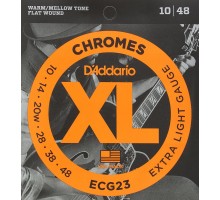 D'Addario ECG23 Chromes Flat Wound Комплект струн для электрогитары, Extra Light, 10-48.