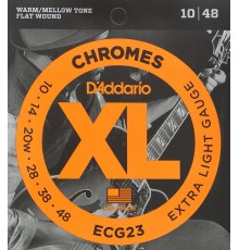 D'Addario ECG23 Chromes Flat Wound Комплект струн для электрогитары, Extra Light, 10-48.
