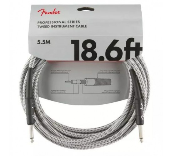 Fender 18.6' Professional Inst CBL WHITE TWD инструментальный кабель, белый твид, длина 5.5м