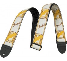 Fender 2` Monogrammed White/Brown/Yellow ремень для гитары белый с коричневым логотипом Fender