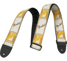 Fender 2` Monogrammed White/Brown/Yellow ремень для гитары белый с коричневым логотипом Fender