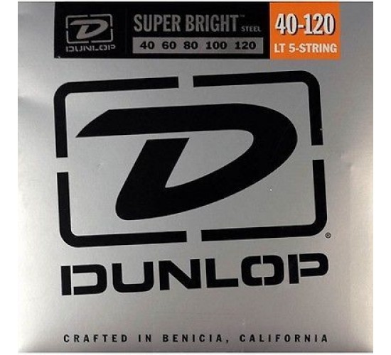 Dunlop DBSBS40120 Super Bright Комплект струн для 5-струнной бас-гитары, нерж.сталь, Light, 40-120
