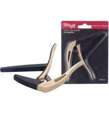 Stagg SCPX-FL CLWOOD Каподастр для классической гитары, светлое дерево