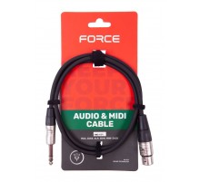 Force FMC-15/1 Профессиональный микрофонный/коммутационный шнур XLR(F) - стерео джек (TRS)