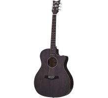 Schecter Deluxe Acoustic акустическая гитара, цвет черный, выставочный образец