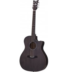 Schecter Deluxe Acoustic акустическая гитара, цвет черный, выставочный образец