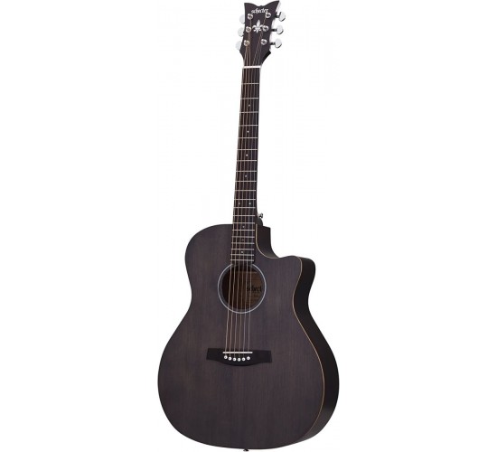 Schecter Deluxe Acoustic акустическая гитара, цвет черный, выставочный образец