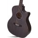 Schecter Deluxe Acoustic акустическая гитара, цвет черный, выставочный образец