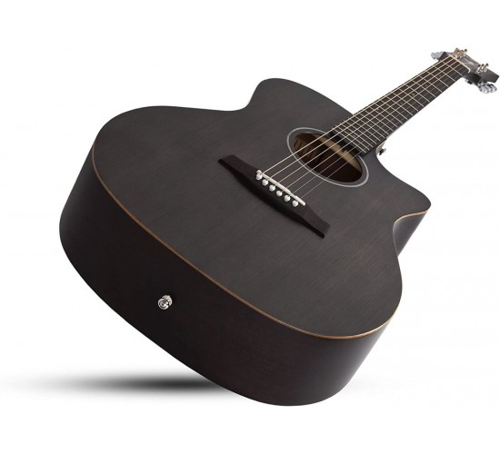 Schecter Deluxe Acoustic акустическая гитара, цвет черный, выставочный образец