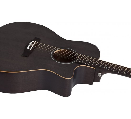 Schecter Deluxe Acoustic акустическая гитара, цвет черный, выставочный образец