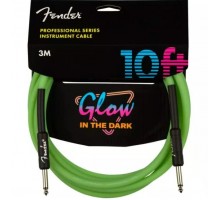 Fender 10' Professional Inst Glow in the Dark инструментальный кабель, Green, длина 3м