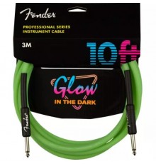 Fender 10' Professional Inst Glow in the Dark инструментальный кабель, Green, длина 3м
