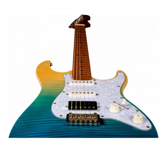 JET JS-450 TBL электрогитара, Stratocaster, HSS, tremolo, цвет прозрачный синий