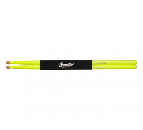 HUN 10101003009 Fluorescent Series 7A Барабанные палочки, желтые, орех гикори