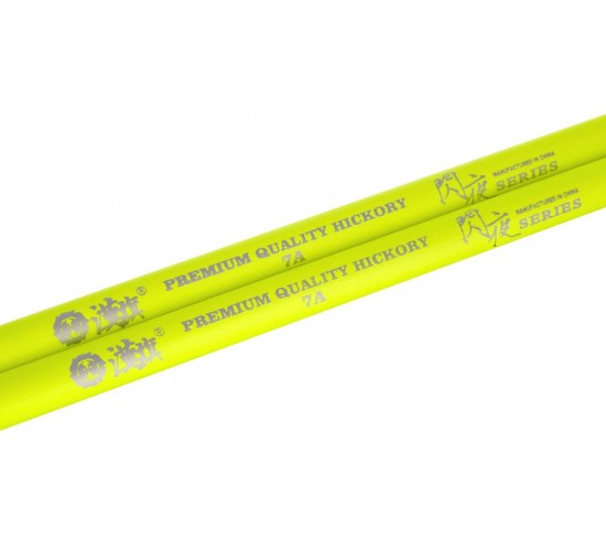 HUN 10101003009 Fluorescent Series 7A Барабанные палочки, желтые, орех гикори