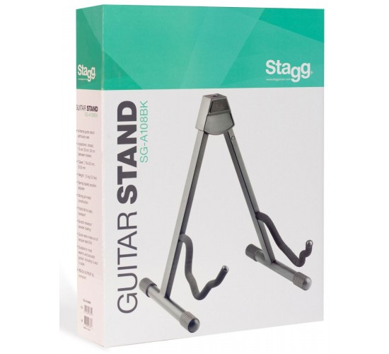 Stagg SG-A108BK Складная A-образная стойка для акустической, электро или бас-гитары