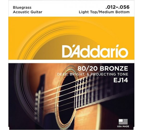 D'Addario EJ14 BRONZE 80/20 Струны для акустической гитары 12-56