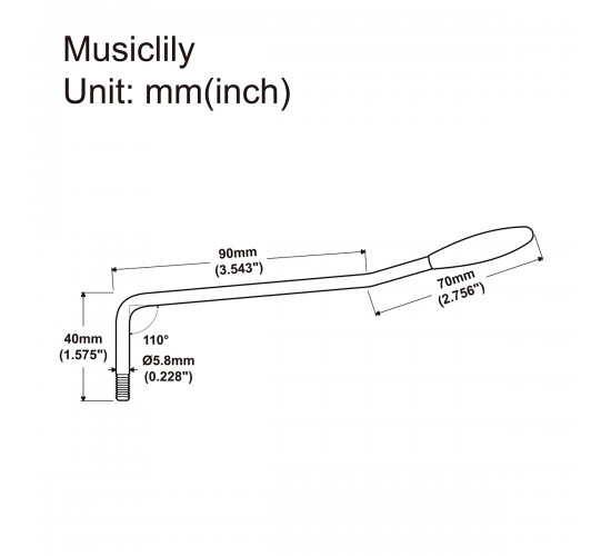 Musiclily MX2205CR Рычаг тремоло Squier Strat Style, хром/белый