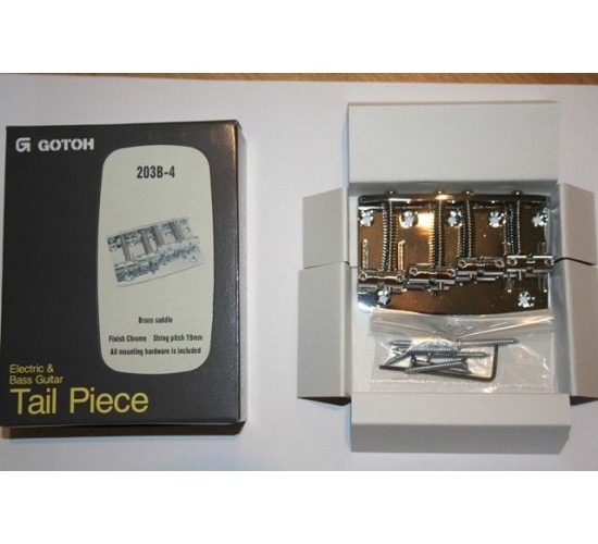 Gotoh 203B-4, бридж басовый, 4-х струнный, хром