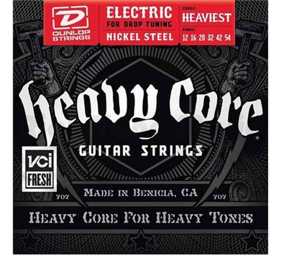 Dunlop DHCN1254 Heaviest Core Комплект струн для электрогитары, никелированные, 12-54